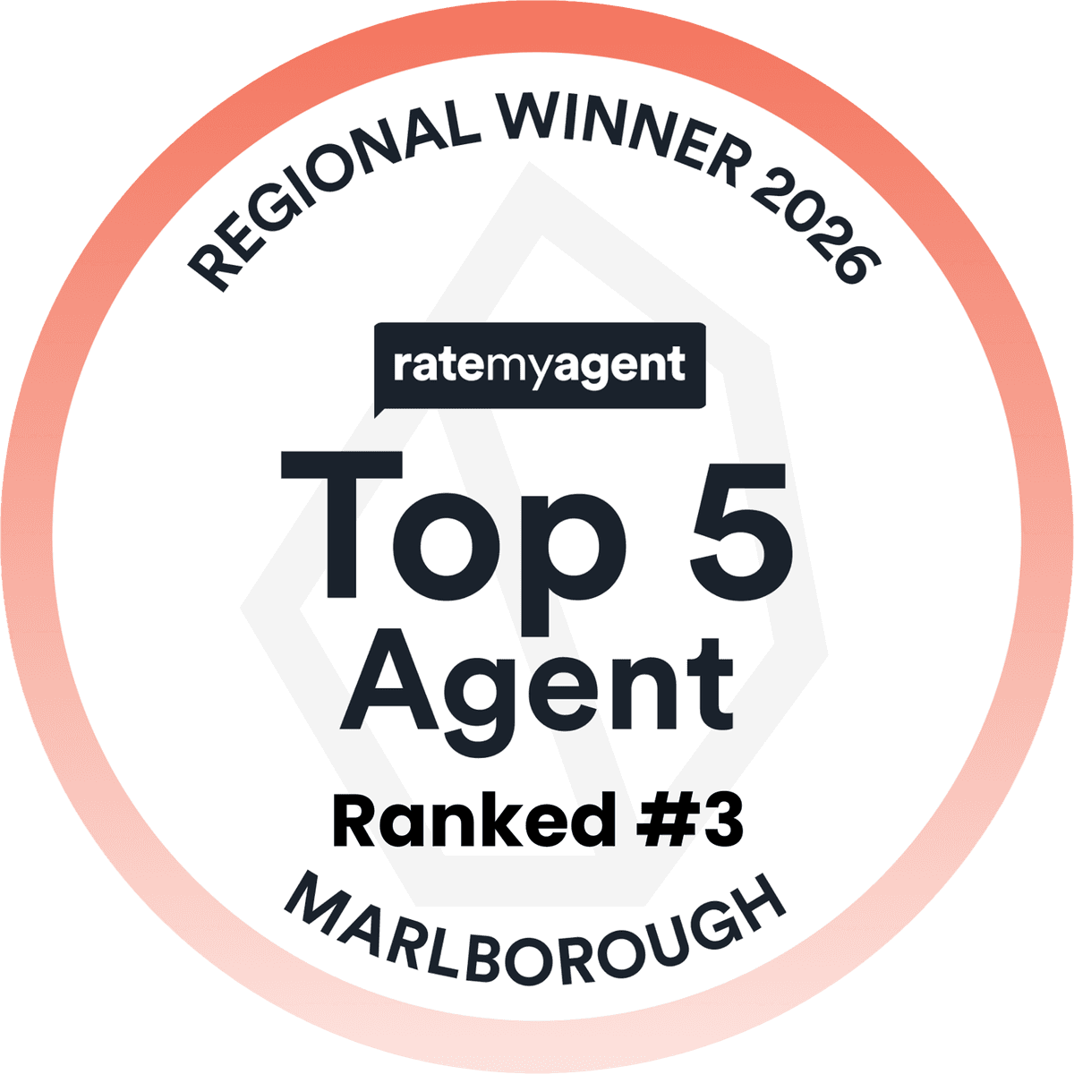 RateMyAgent Top 5 agent in Marlborough 2026 — ranked #3